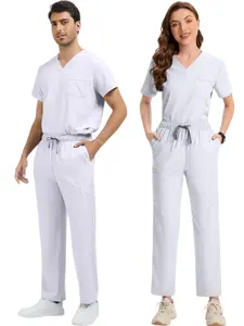 Unisex Care Scrub Set Pharmacist and Nurse Uniforms with Pockets 2-piece Set Suitable for Use in Nursing Rooms and Beauty Salons