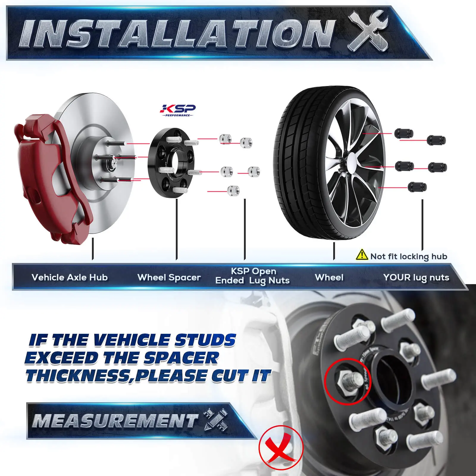 KSP Performance 2 Inch 5X5 Hubcentric Wheel Spacers for Jeep 