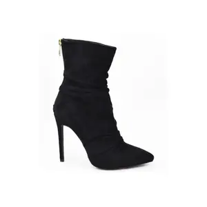 Black Suede Pointy Booties