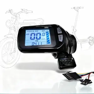 S886 Thumb Control E-Bike Display – SM 7Pin Waterproof Wired LCD Screen, For UART 2 Protocol, Fits Electric Bikes & Scooters