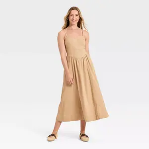 Women's Corset Midi A-Line Dress - Universal Thread