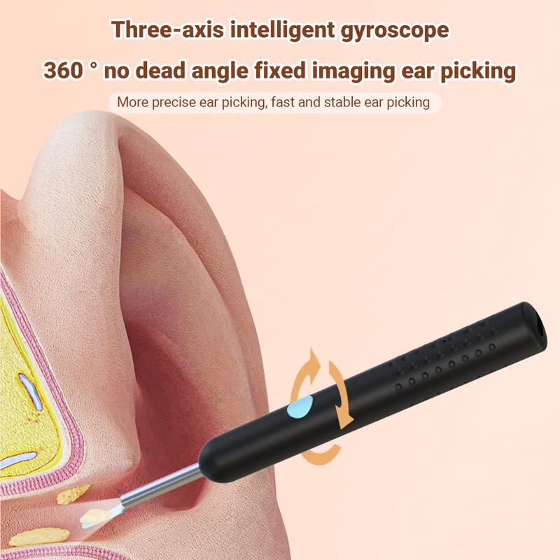 Smart 1080P HD Ear Camera Kit 9 Piece Set for iPhone & Androidh 6-9 Soft Silicone Spoons Rechargeable Battery Black Safe Wax Removal Tool with Crystal Clear View