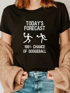100% Cotton Dodgeball T-Shirt Gift - Funny Player Today's Forecast T-Shirt T-Shirt