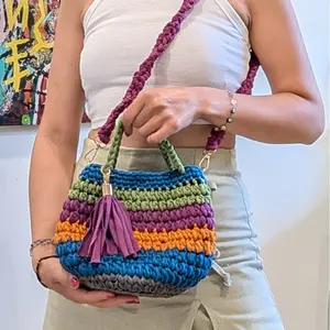 Handmade colors crochet bag