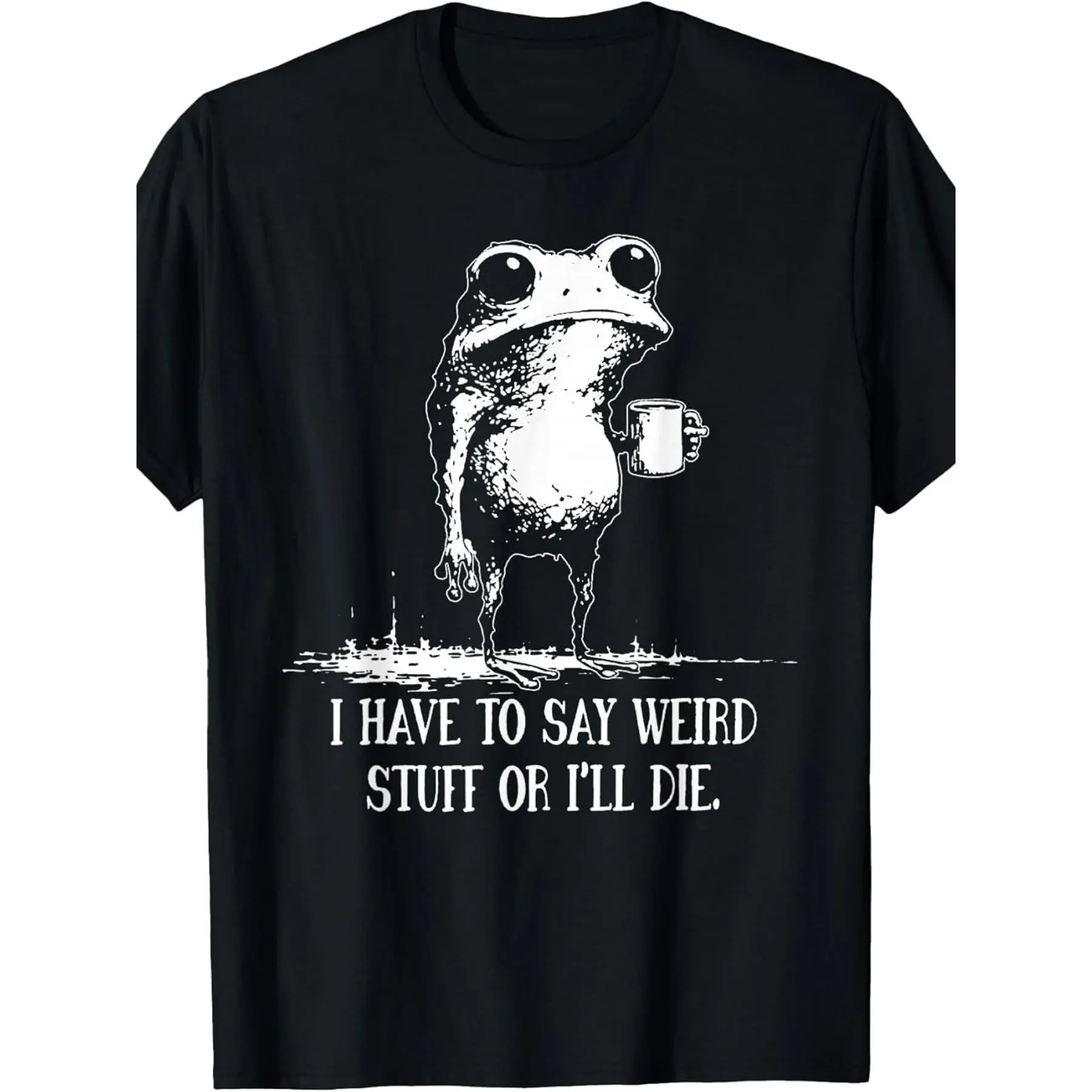 Men's Graphic T-Shirt with Funny Frog Meme, Casual Vintage Streetwear Top in 100% Cotton, Breathable Short Sleeve Tee