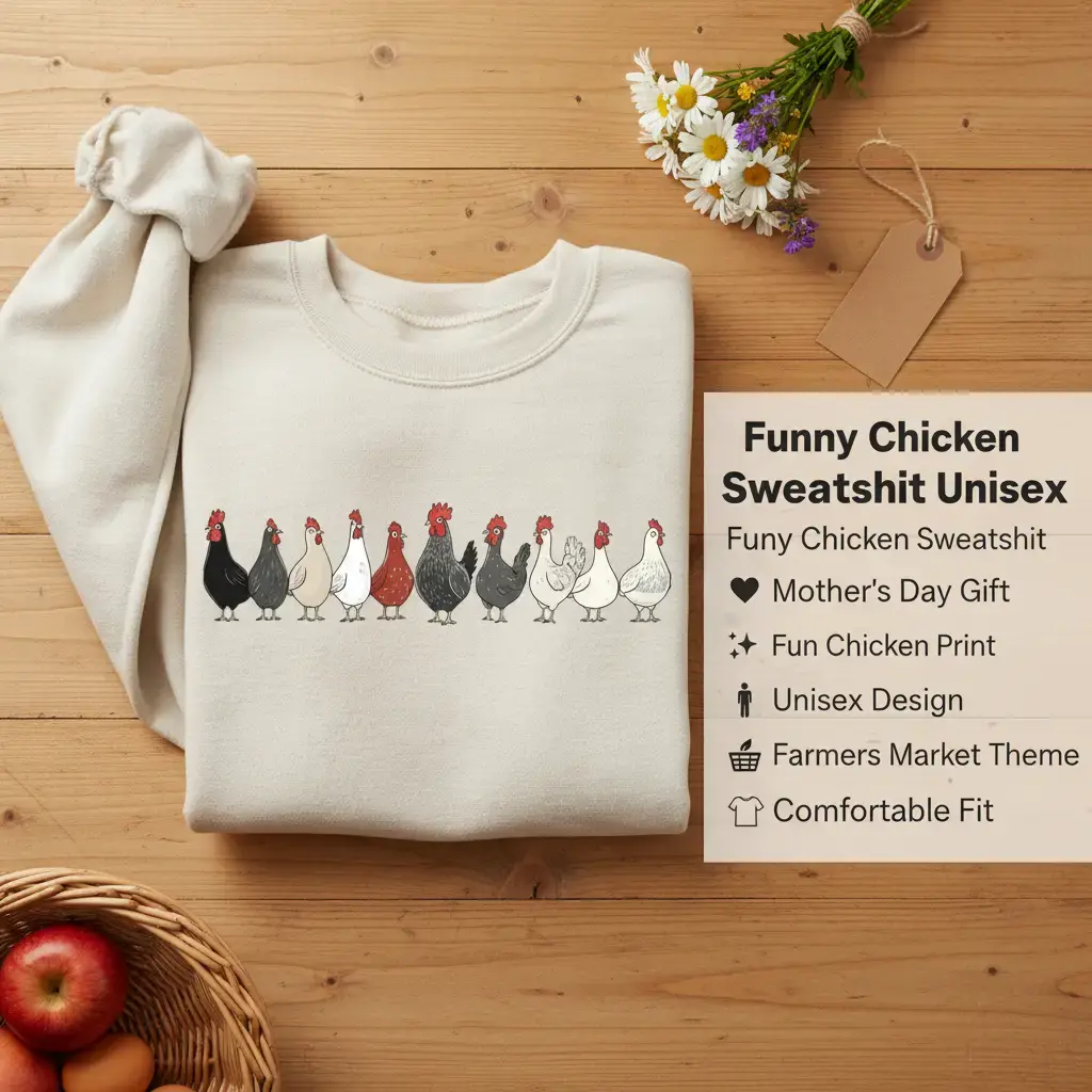 Chicken Sweatshirt, Mothers Day Chicken Women Chicken Love Chickens, Animal Sweatshirt, Funny Farmer Farm Unisex