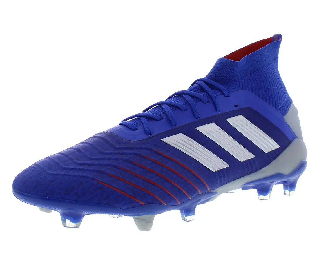 Mens Adidas Predator 19.1 Firm Ground Soccer Football Shoes, Bold Blue/Silver Metallic/Football Blue