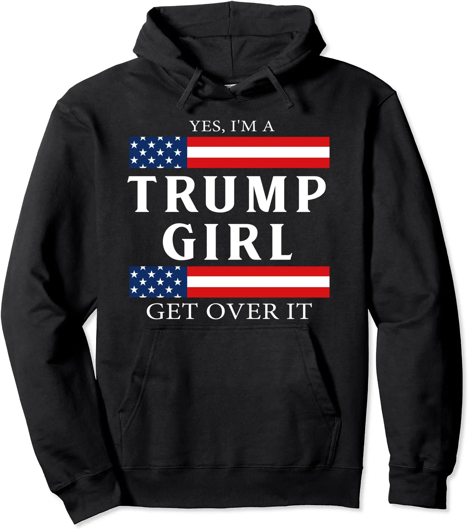 Trump Girl Vote America Flag Design Hoodie | Unisex Hooded Sweatshirt