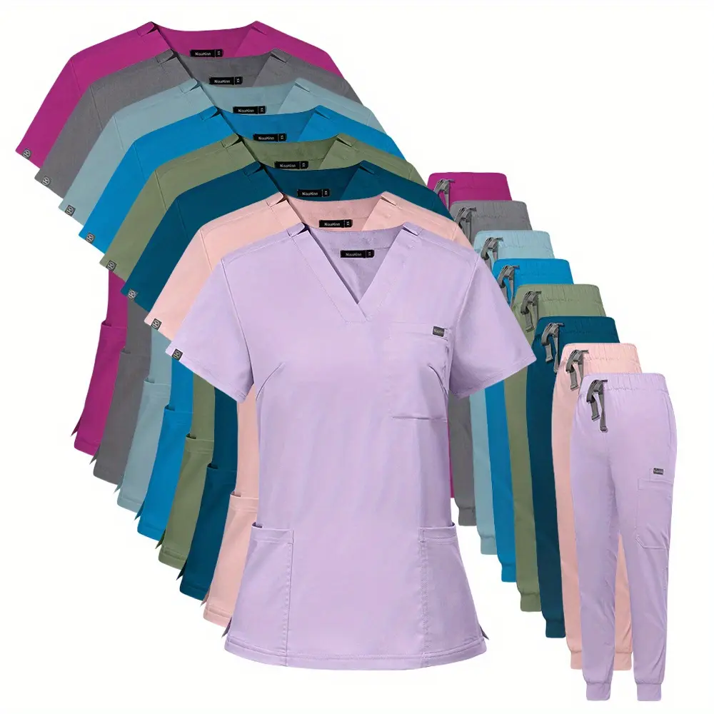 Women's Soft Uniform Scrubs Set - Great for Pet Store and Beauty SPA Work