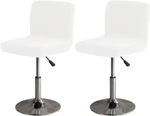 Bar Stool Cover Square Swivel Bar Chair Seat  Bar Stool Protector Cover for Counter Height Medium Low  Chairs (2 Pack) (White)