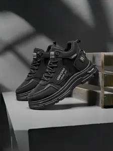 Autumn men's breathable high cut workwear shoes, industrial work footwear, men's trendy and versatile thick soled non slip casual short boots, safety shoes, Walking Shoes, Worker, Footwear