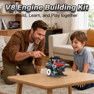 V8 Engine Building Blocks Set - 1189 Pcs Functional STEM Mini V8 Engine Kit, DIY Engineering Model, Ideal for Kids & Adults Ages 8+, Creative Gift | Exquisite Mechanical Collectible Car Enthusiasts