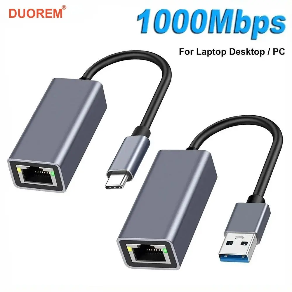 1000Mbps Ethernet Adapter USB 3.0 Type C Wired to RJ45 Network Card For MacBook PC Windows XP 7 8 10 Android USB Lan Internet Cable Accessories Connection