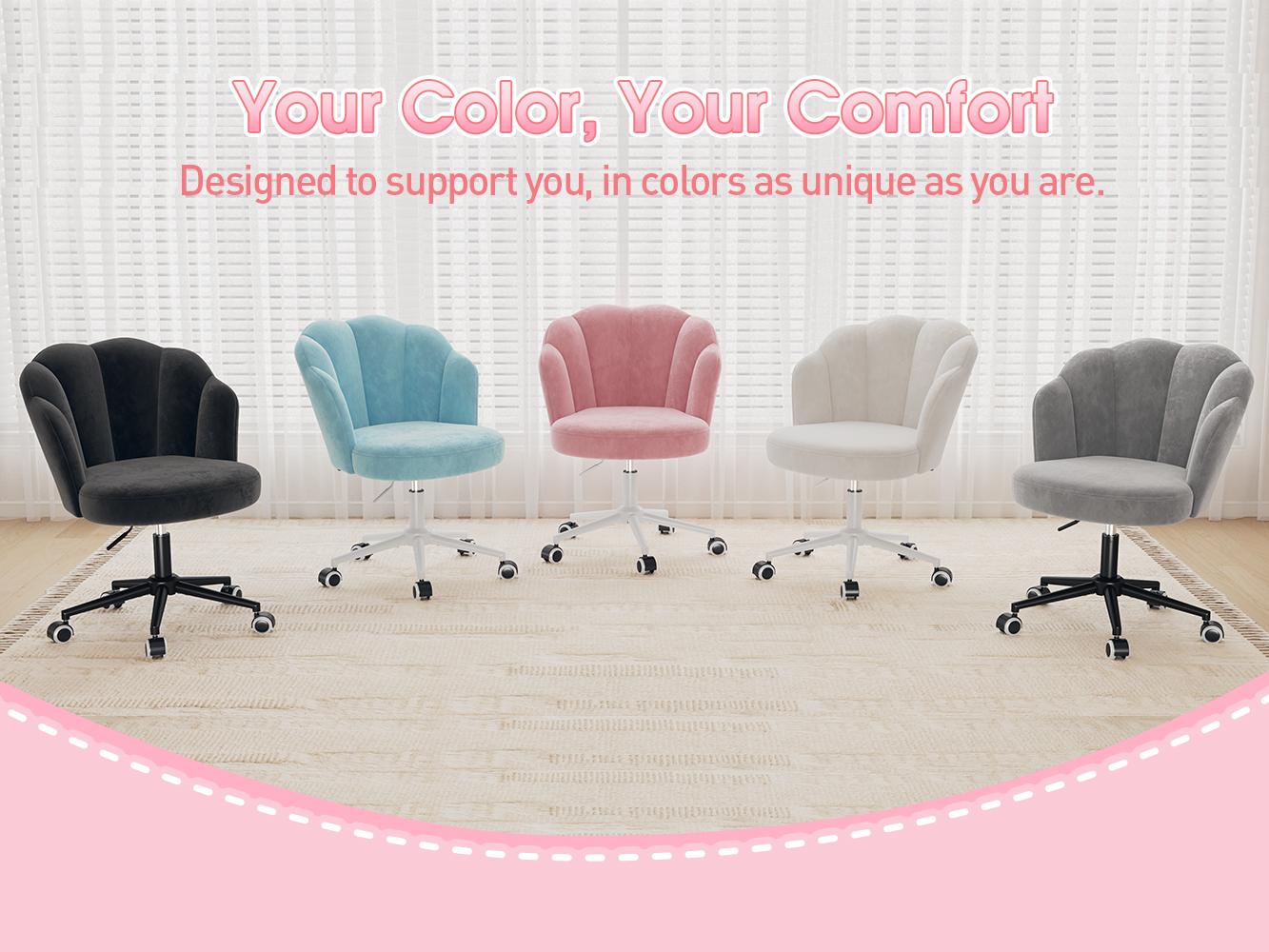 Raybee Artistic Color Velvet Vanity Chairs with Wheels, Comfy Desk Chair with Backrest, Armless Home Office Desk Chair Hight Adjustable & 360° Swivel, Makeup Task Chair for Bedroom, Study Room, Blush Pink #TikTokShopStockUp #SummerVibes #NewArrival Raybee Artistic Color Velvet Vanity Chairs with Wheels, Comfy Desk Chair with Backrest, Armless Home Office Desk Chair Hight Adjustable & 360° Swivel, Makeup Task Chair for Bedroom, Study Room, Blush Pink #TikTokShopStockUp #SummerVibes #NewArrival