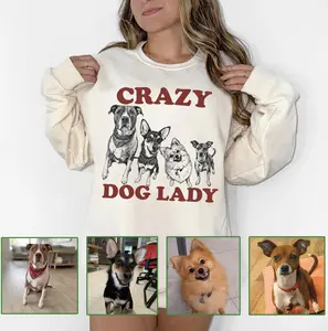 Crazy Dog Lady Custom Pet T-Shirt with Photo DTG Printed
