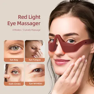 Red Eye Fatigue Relief Massage Glasses | Under-Eye Acupressure Massager – Relieves Strain & Puffiness