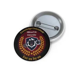 Official Hillmantok University Custom Pin Buttons - Customizable Design for Various Uses, Ideal for Crafting and DIY Projects