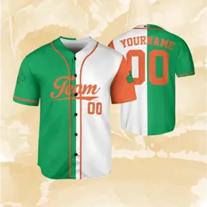 Custom Irish baseball Jersey, Personalized Baseball Jersey St. Patrick's Day, Two Colors Green And White, Gildan Unisex, Premium