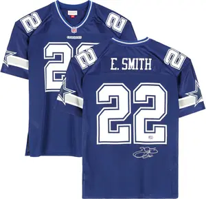 Emmitt Smith Dallas Cowboys Autographed Mitchell and Ness 1996 Navy Authentic Jersey with Signature on Fabric - Fanatics Authentic Certified