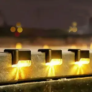 4 PCS Solar Lights for Yard Decoration Railing Lights with Motion Sensor Home Garden Lighting Balcony Step Stair Landscape Wall Sconces