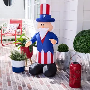 4 feet tall Airblown Inflatable Patriotic Uncle Sam with Top Hat holidays Decoration