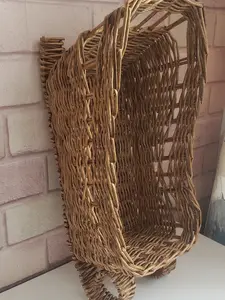 Wicker Sleigh Basket – Rustic Christmas Centerpiece, Holiday Gift Basket, Farmhouse Winter Decor