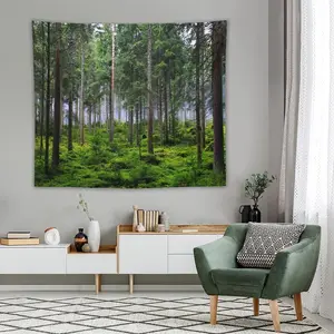 Forest Tapestry Nature Green Tree Vintage Landscape Ceiling Retro Woods Tapestry for Bedroom Aesthetic Beautiful Wall Tapestries Backdrop for Mens Gifts Teen Girl Wall Hanging Decorations (40"x30")