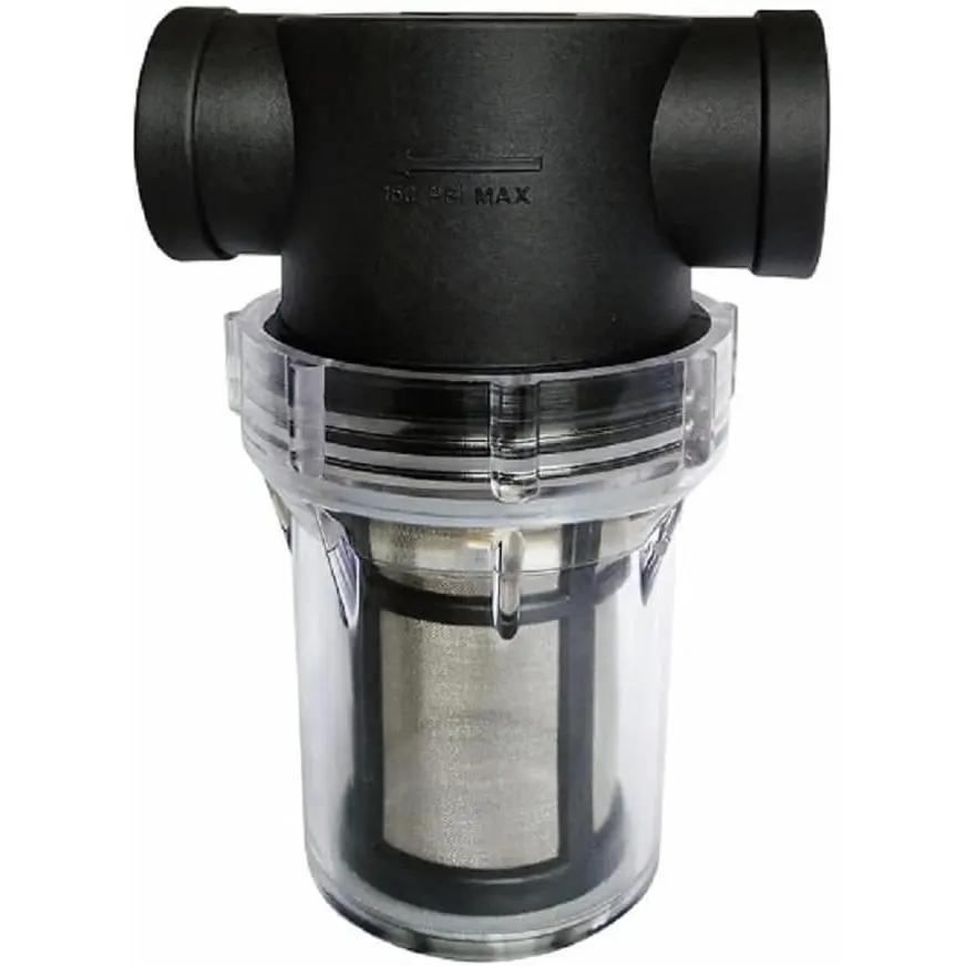 3/4" Female NPT Inline Strainer with 100 Mesh Stainless Steel Filter Screen, Sediment Filter for RV Water Tank Garden Hose  Washer