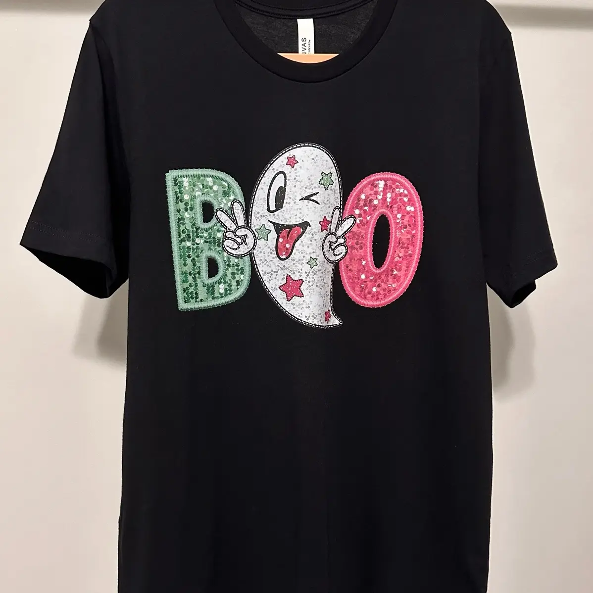 Boo Phaux Sequin Unisex Bella Canvas Tee