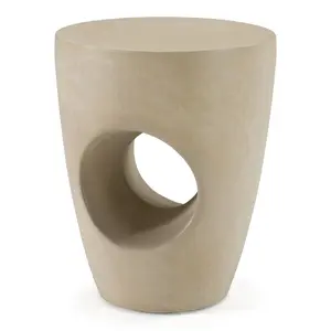 Carville - Modern Beige Fiberform Dining Stool/End Table