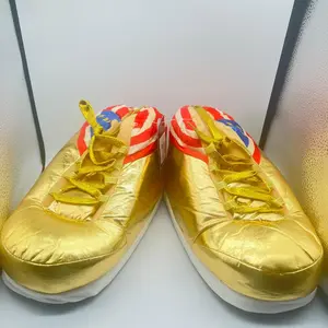 Trump MAGA Style Plush Sneaker Slippers for Men and Women Cozy House Shoes