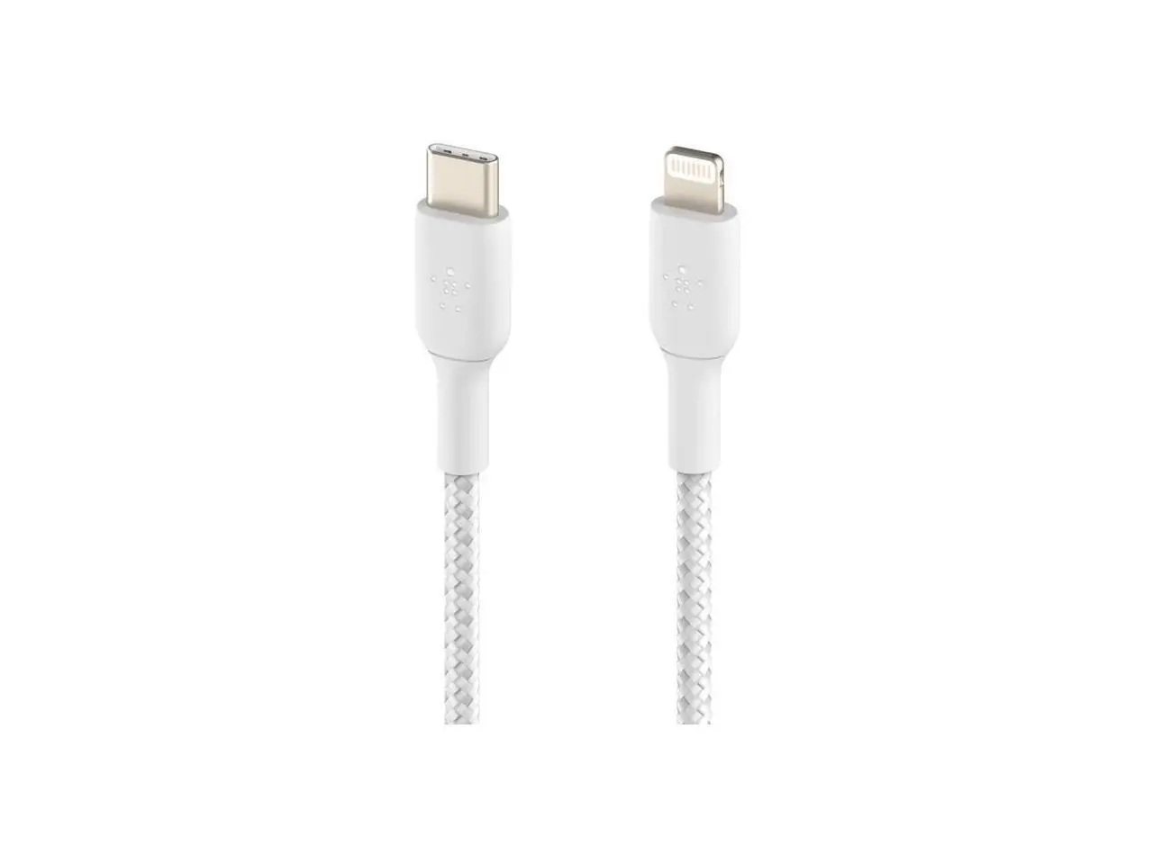 BELKIN CAA004bt2MWH BOOST CHARGE White Braided USB-C to Lightning Cable 6.56 ft. (2.0 m)