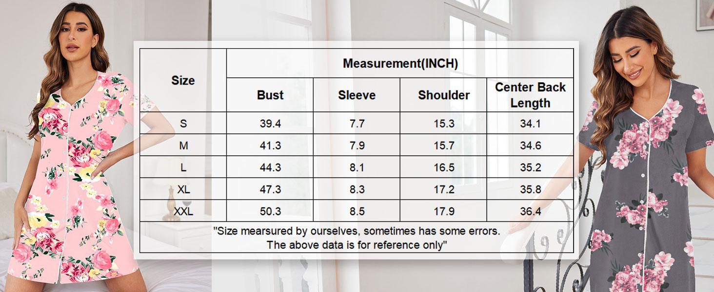 EKOUAER Women's Nightgown Button Down Nightshirt Short Sleeve Sleepshirt Soft V Neck Sleepwear Pajama Dress EKOUAER Women's Nightgown Button Down Nightshirt Short Sleeve Sleepshirt Soft V Neck Sleepwear Pajama Dress