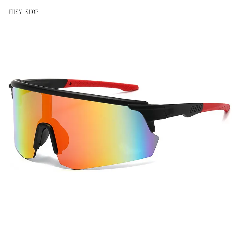 FHSY SHOP Oversized Shield Sunglasses Bulk Pack - UV400 Filter, Comfortable Non-Slip Temples, Aesthetic Contemporary Dark Large-Shaped Men's Sunglasses for Streetwear & Festival Activities with LED Light Blocking Stickers, Aesthetic Men's Sunglasses