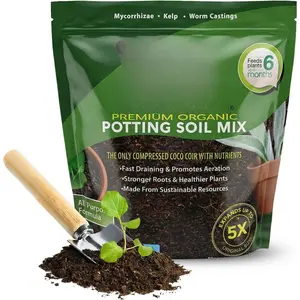 |  Potting  | 12 QUARTS of Ready to  Coco Coir Fully  with Nutrients | 3 LBS Bag Expands to 12 Quarts of Indoor Outdoor  | Incl Worm Castings, Perlite