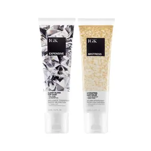 IGK Hair Trophy Wife Bundle - Gloss Treatment & Mistress Hydrating Hair Balm for Healthy, Hydrated Hair Care