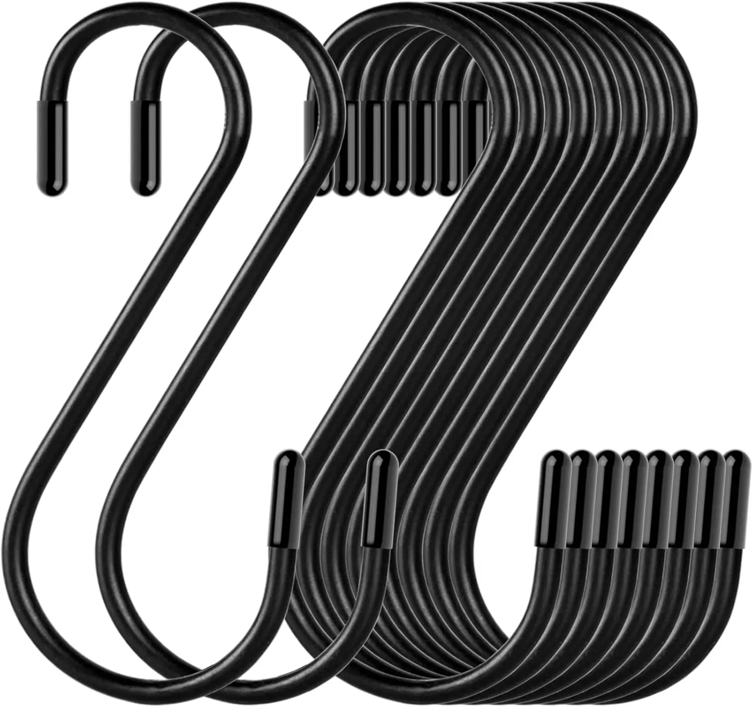 30 Pack Matte Black S Hooks,Heavy Duty Metal S Hooks Can with Stand up to 33 pounds.for Kitchen,Office,Garden or Outdoor Activities,S Hooks for Hanging ,Pan,Cups,Bags, ,Jeans,Towels