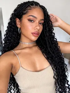 Boho Box Braids Double Ended Dreadlock Extensions 24 Inch 10 Strands Thin 0.6cm Handmade Reggae Hair Hip-Hop Style Soft  DE Dreadlock Extension for Women and Men