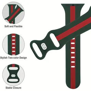 Silicone Watch Band, Comfortable & Durable Silicone Strap, Perfect Fit for Apple Watches, Easy to Install & Remove, Ideal Gift Choice