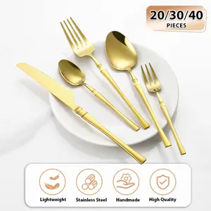 20/30/40-Piece Stainless Steel Silverware Set for 6-Mirror-Polished Knives, Forks, Spoons, Teaspoons & Dessert Forks,Durable and Dishwasher-Safe Modern Tableware Sets Dinnerware Sets Stylish Sturdy Cutlery Metal