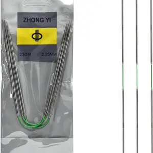 3-Pack 2.25mm Circular Knitting Needles US1 | 9-inch (23cm) Double-Pointed Flexible Circular Needles, 3cm Cable, Durable and Smooth for Sweaters, Socks, Hats, and Other DIY Knitting Projects