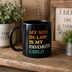 FathersDay Gift, Funny Family Humor Retro Multicolor Gift Mug, I Black Ceramic Mug