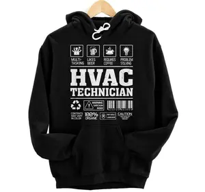 HVAC Technician Product Label Retro Funny HVAC Technician Hoodie, Sweatshirt, T-Shirt