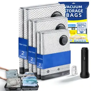 Cordless Vacuum Storage Bag Set with Electric Pump, Space-Saving Compression Bags for Clothes, Comforters & Blankets, Portable Sealer Organizer, Household Items for Travel & Home Use