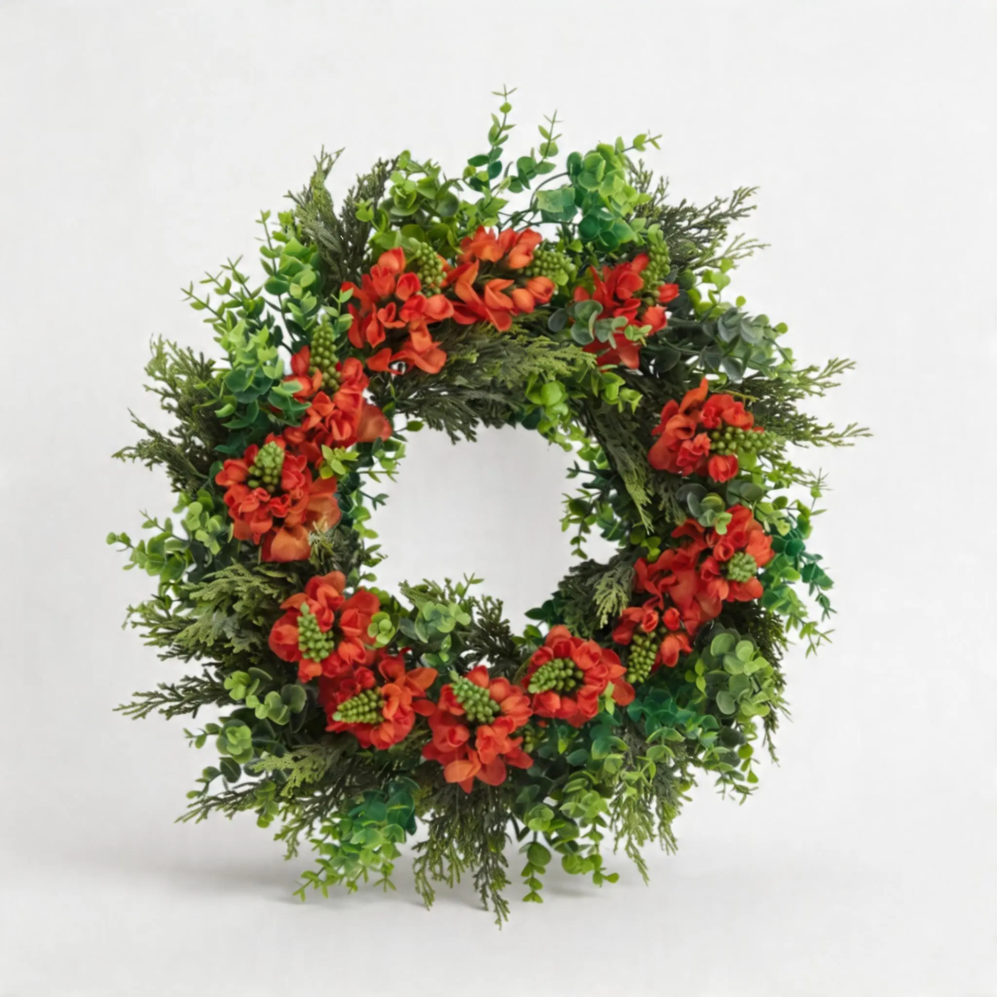 Wreath 20 Inch Artificial Lavender Front Door Decor, PVC and PE Floral Wreath with Hanging Loop for Outdoor Porch Wall Wedding Home Decoration, Spring Summer Door Accent