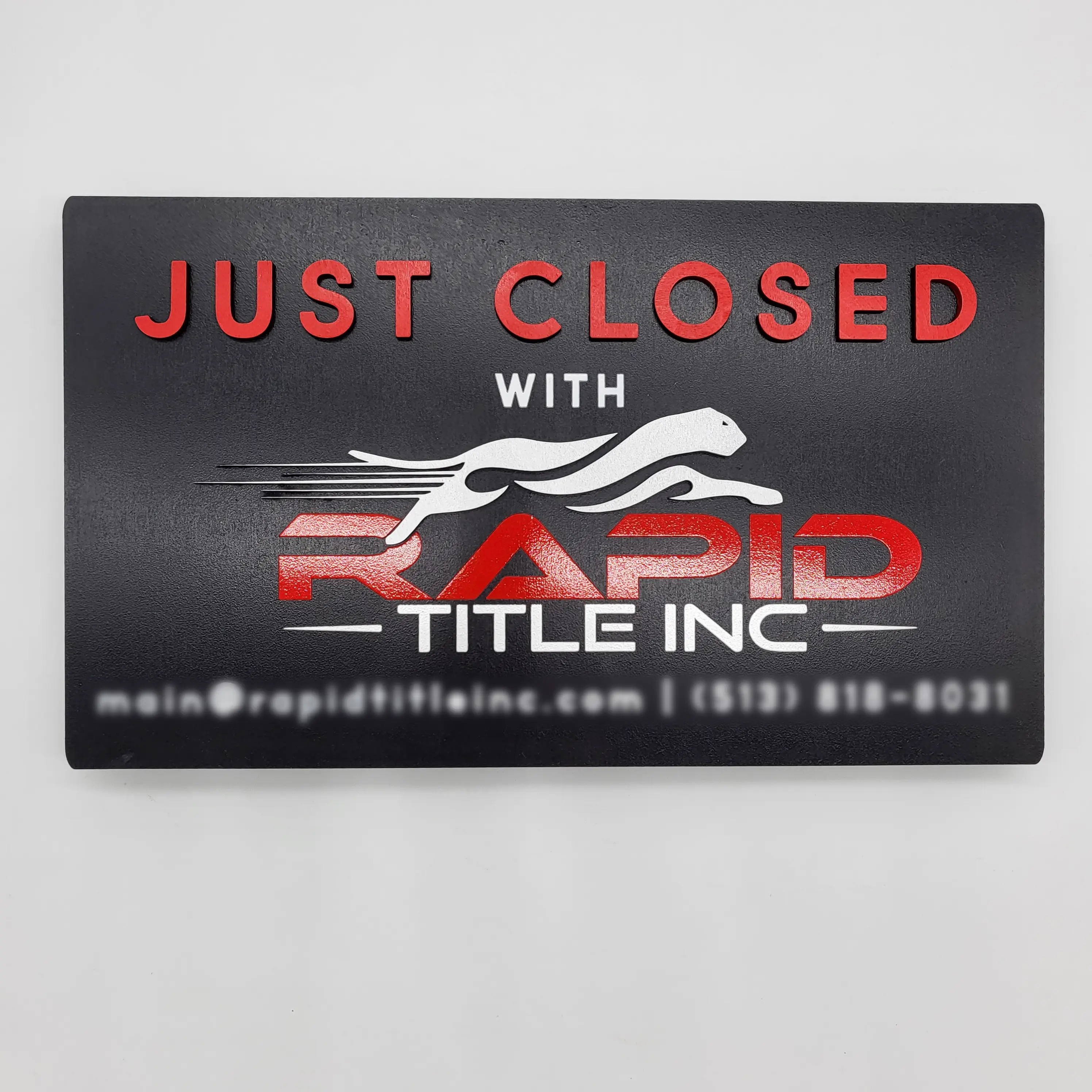 Wooden Rectangle Sign For Real Estate Agents -  "Just Closed"