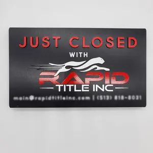 Wooden Rectangle Sign For Real Estate Agents -  "Just Closed"