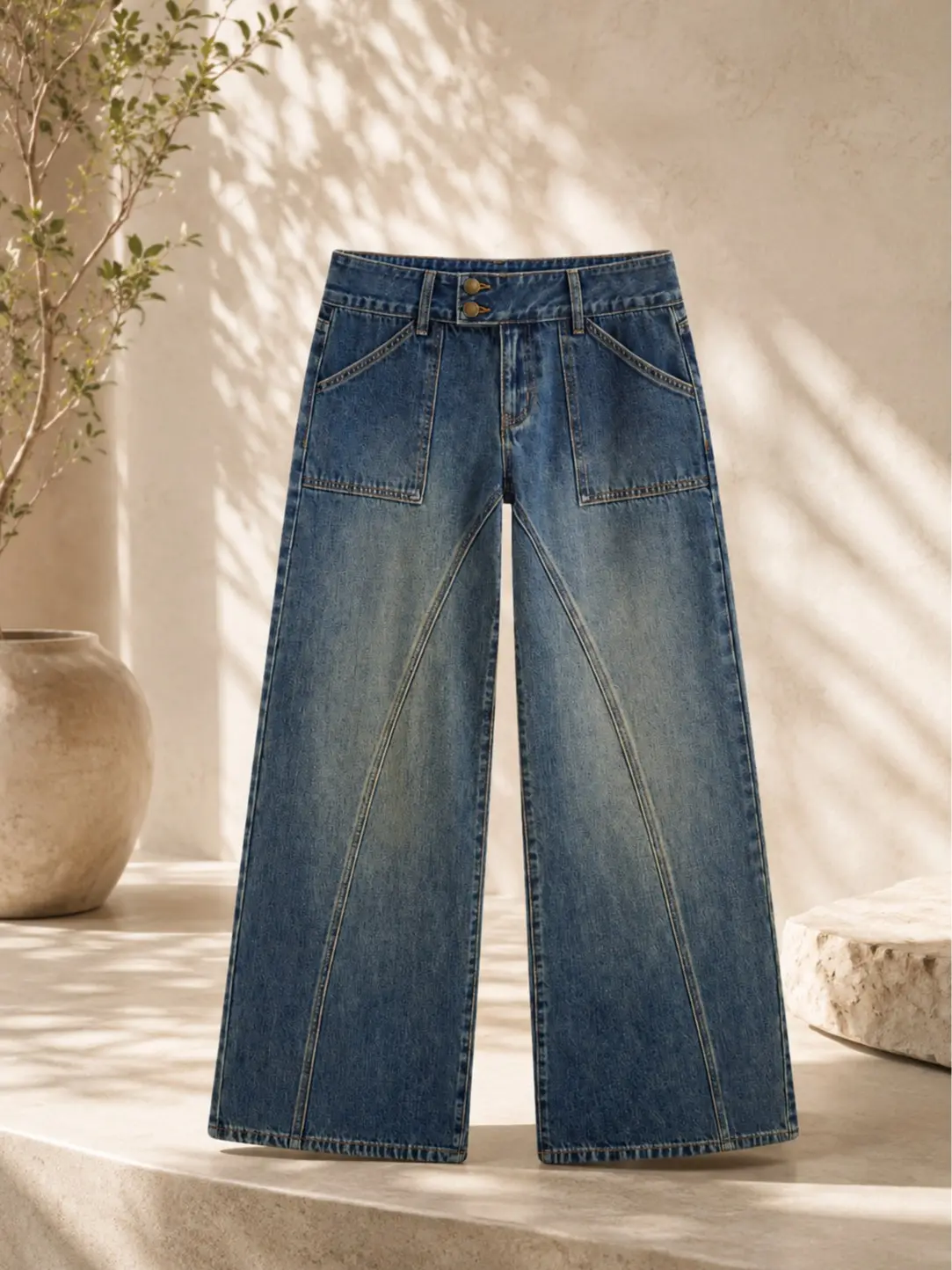 Women's Cider Denim Low-Rise Wide-Leg Jeans, Womenswear Bottom