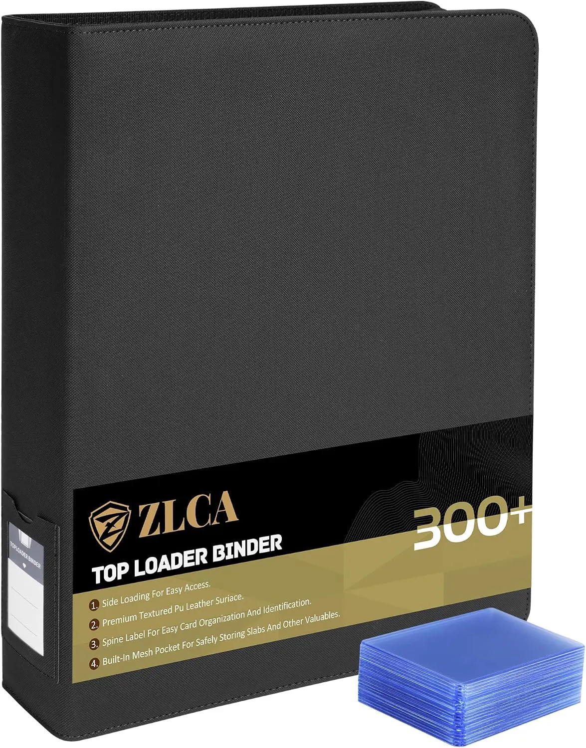 ZLCA Top Loader Binder-9 Pocket, Hold 324 Cards，Trading Card Binder Includes 20 Top Loaders, Top Loaders Binder for Sport Card, MTG, TCG