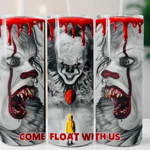 Pennywise 20 oz Tumbler - BPA Free, stainless steel, Leak proof, durable, with clear lid